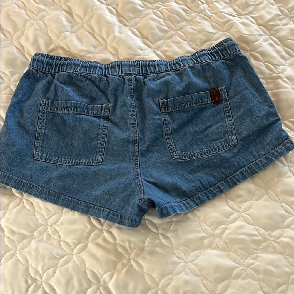 Roxy Women's Blue Denim Drawstring Shorts - Picture 3 of 7